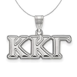 Sterling Silver Kappa Kappa Gamma Medium Greek Necklace - 24 Inch